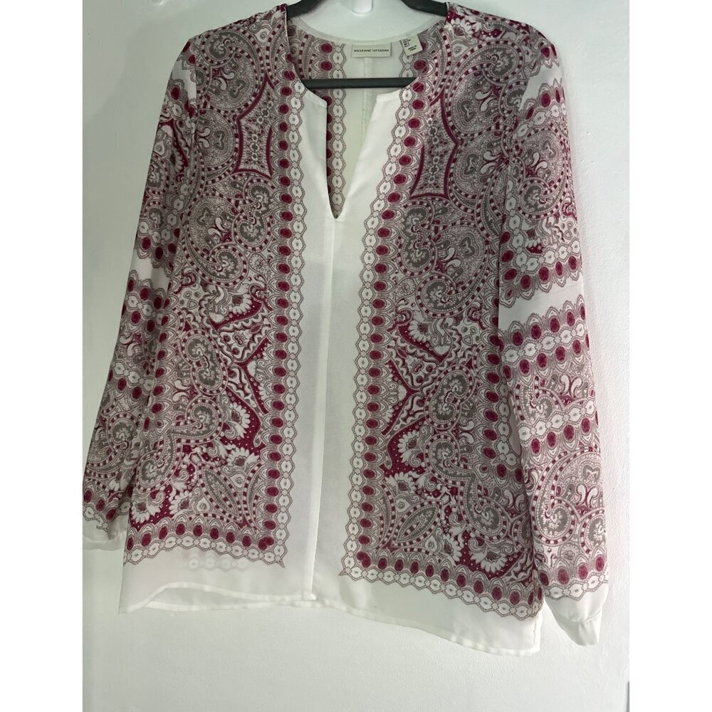 Adrienne Vittadini Womens Blouse Size S Boho Artsy Romantic Fairycore Flowy